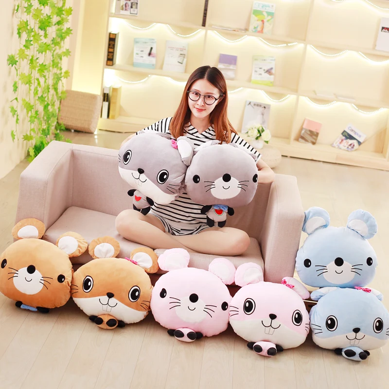 

100X170cm Plush Mouse Portable Blanket Stuffed Toy Doll Hands Warmer Baby Shower Car Travel Rug Office Nap Carpet