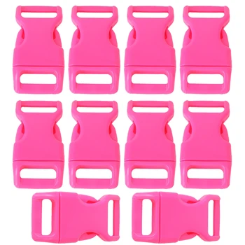 

10pcs 5/8" Side Release Plastic Buckles for 0.6" Webbing Straps Deep Pink