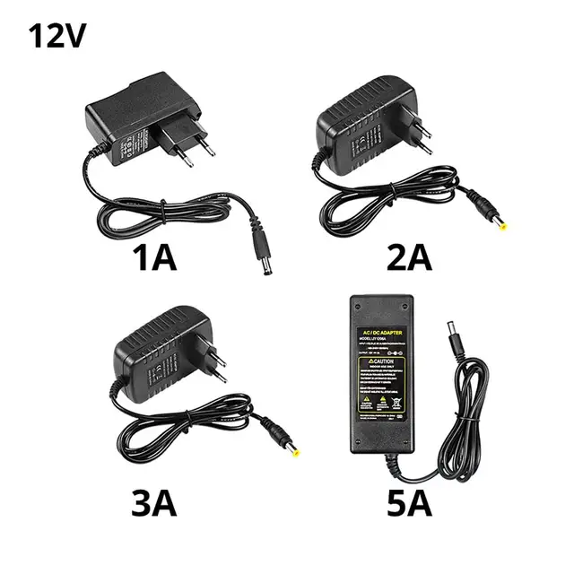 Adaptador de fuente de alimentación CC, 5V, 12V, 24V, 1A, 2A, 3A, 5A, CA de 110V-220V a CC, 5V, 12V, 24V, adaptador de cargador para iluminación del hogar, lámpara Led Adaptador de fuente de alimentación CC, 5V, 12V, 24V, 1A, 2A, 3A, 5A, CA de 110V-220V a CC, 5V, 12V, 24V, adaptador de cargador para iluminación del hogar, lámpara Led