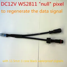 DC12V WS281" null" пикселей, чтобы восстановить Дата сигнал с 13,5 мм 3 core водонепроницаемая обувь черного цвета с косичками