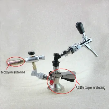 

Homebrew draft beer dispenser kit keg coupler with beer faucet and regulator