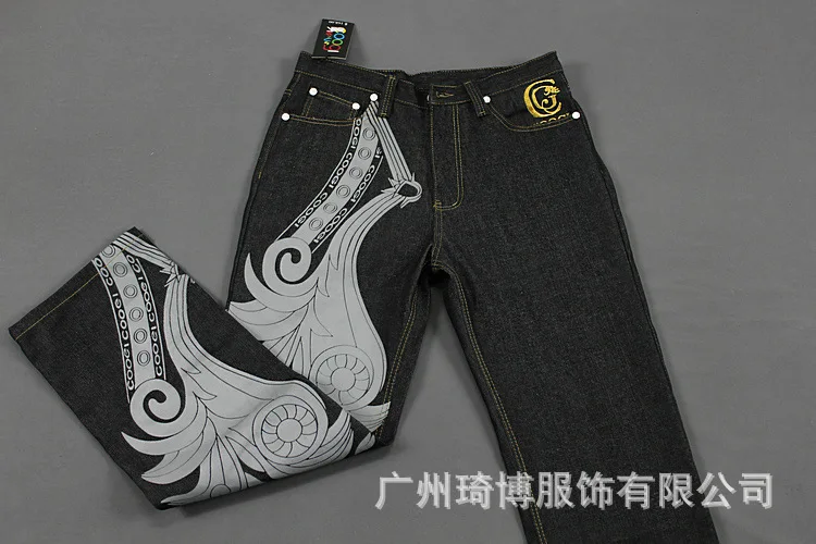 Новинка, большие размеры 30-44, мужские джинсы мешковатые с вышивкой в стиле хип-хоп, подходят для уличных танцев, свободные широкие прямые штаны