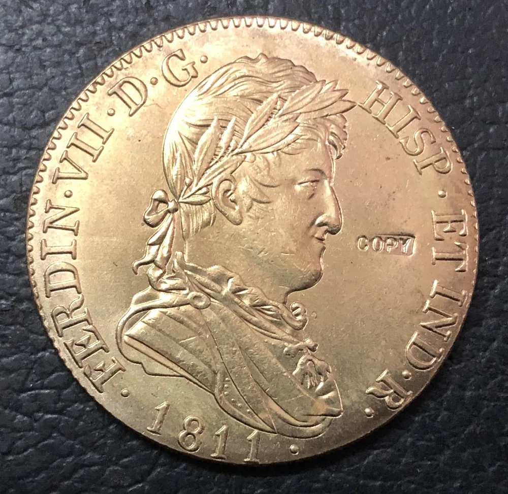 1811 ИСПАНИЯ 8 Escudos-Фернандо VII Золотая копия монеты | Дом и сад