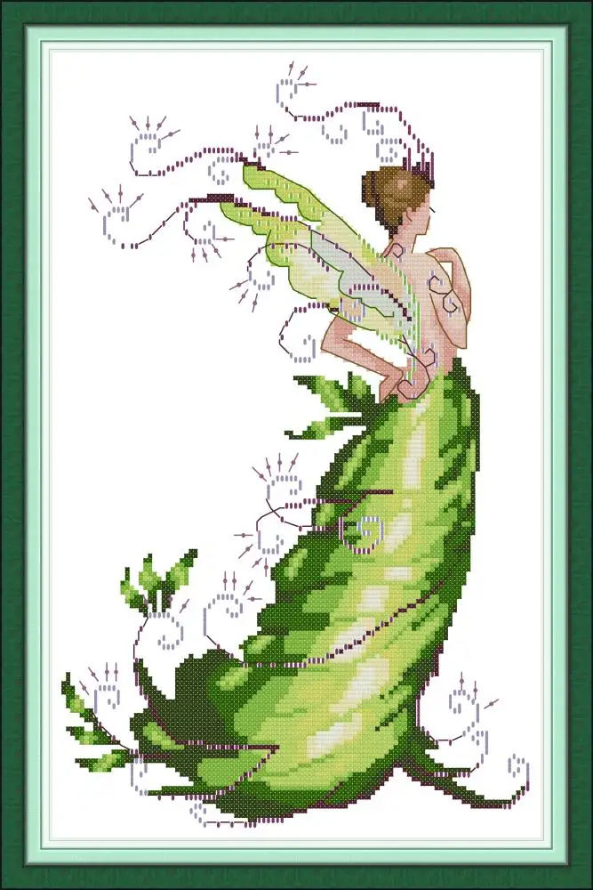 

Plant fairy cross stitch kit aida 14ct 11ct count print canvas cross stitches needlework embroidery DIY handmade
