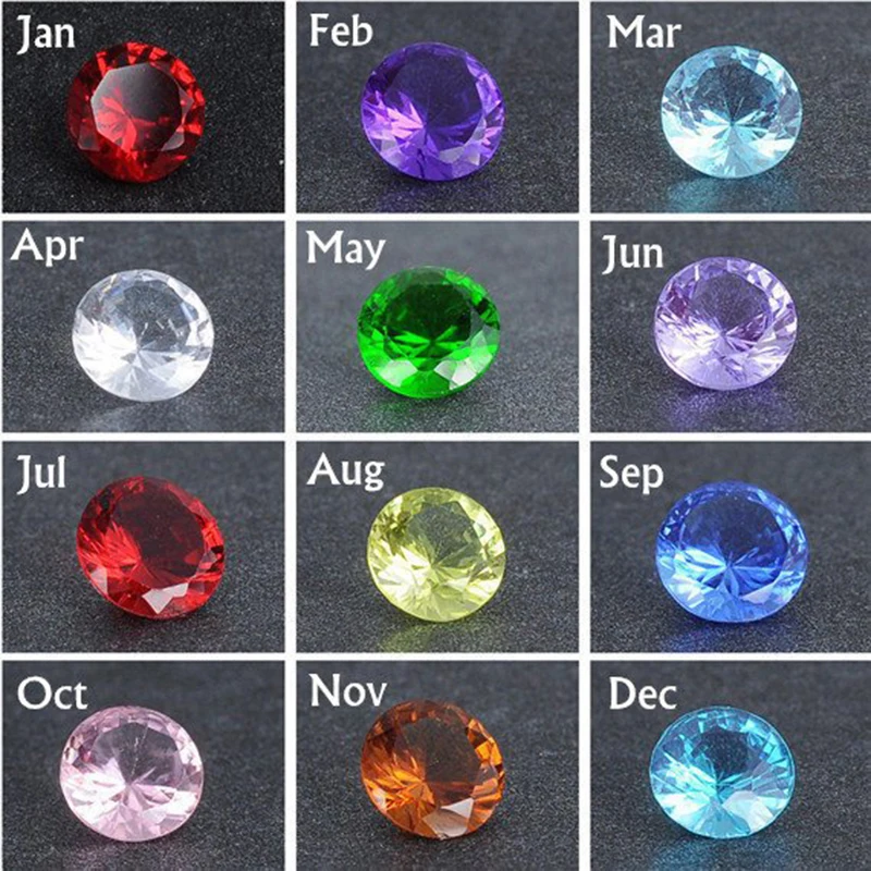 DIY 12 Colors Round Birthstones Zircon Stones 316 Stainless Steel Rings Wedding for Women wedding rings finger rings womens ring jewelry rings ring jewelry round rings