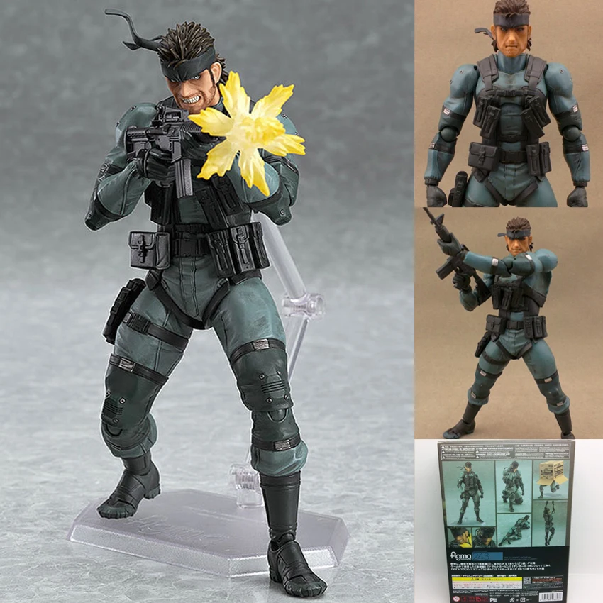 

PVC Anime Games MGS2 Figma 243 Solid Snake Action Figure Metal Gear Solid Sons of Liberty Movable Assemble Model Toy Boys Gift