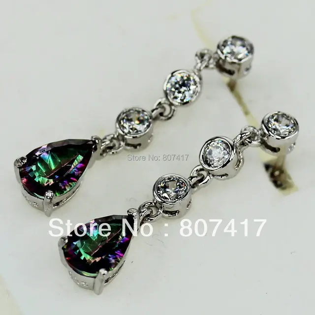 Shunxunze Best Berserk Rainbow Cubic Zirconia Earrings Silver Shunxunze Best Berserk Rainbow Cubic Zirconia Earrings Silver Plated Earring Jewelry E714 First Cl Products