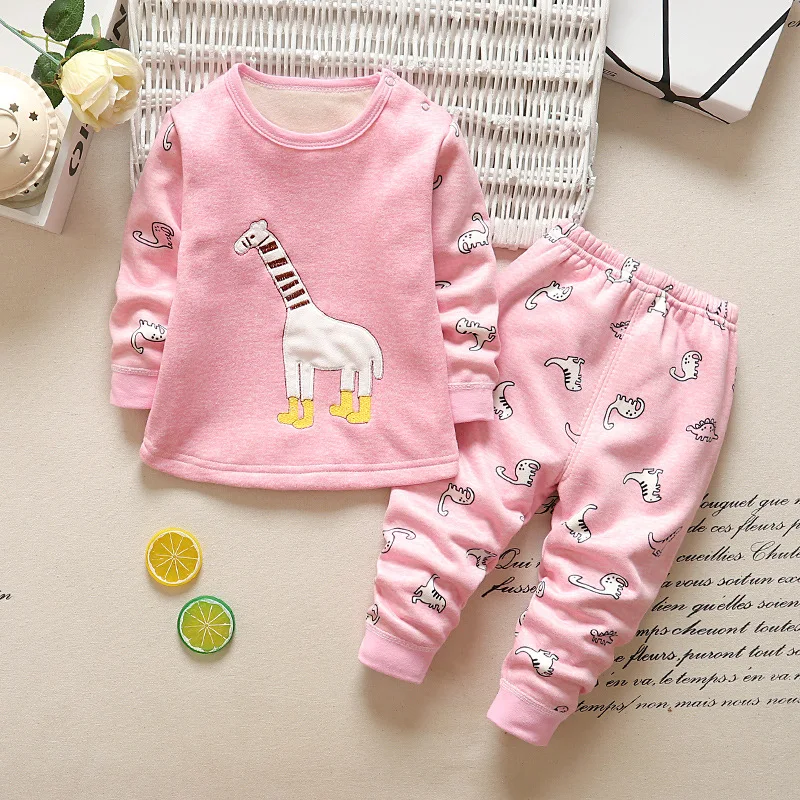

BibiCola autumn girls pajamas children girls cotton long sleeve homewear casual fleece nightclothes child beeb fashion sleepwear