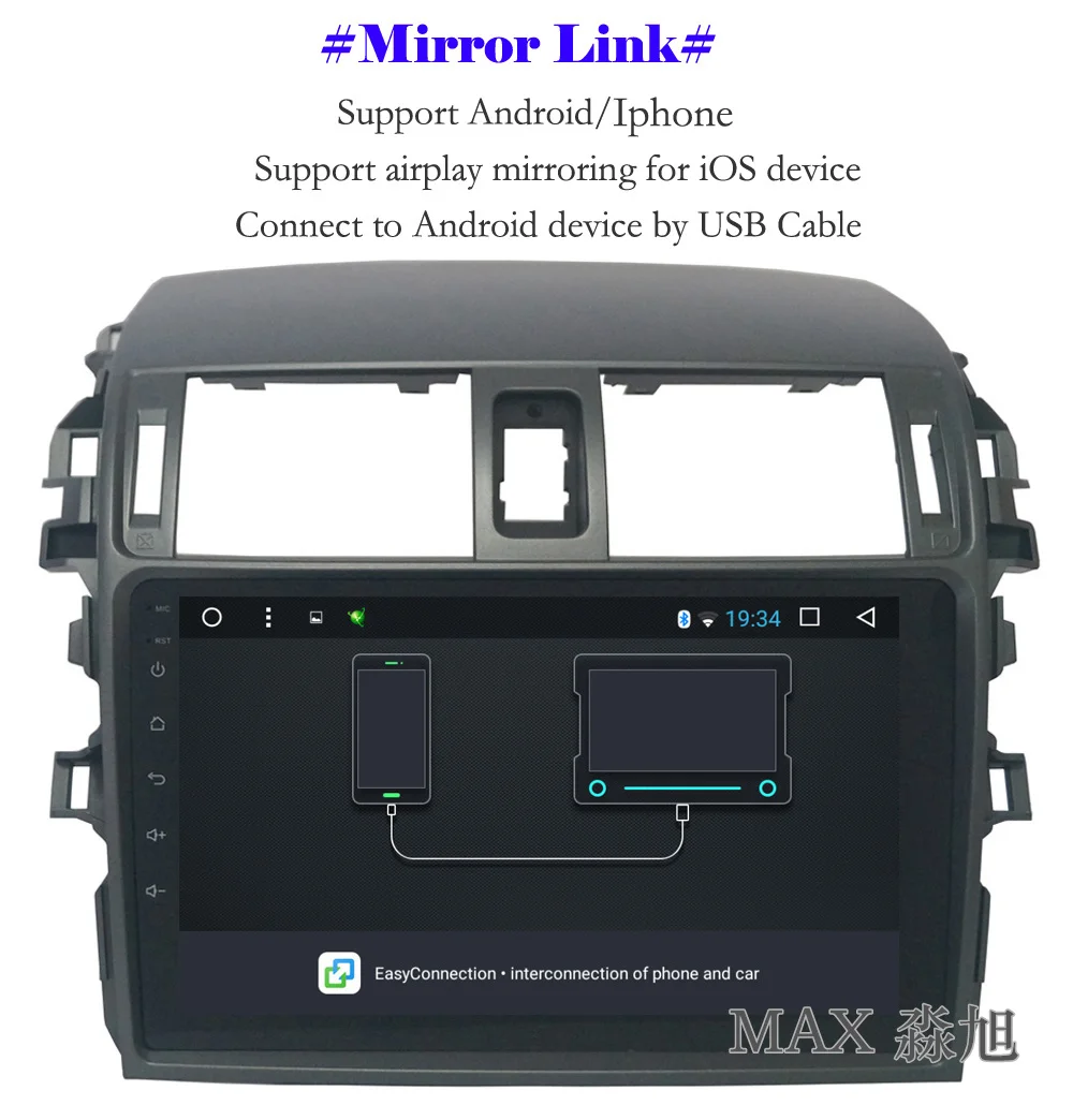 Flash Deal MAX 2G RAM 32G ROM Android 8.1.0 Car DVD Player For Toyota corolla 2007 2008 2009 2010 2011 Car Radio RDS BT WiFi SWC GPS Map 10