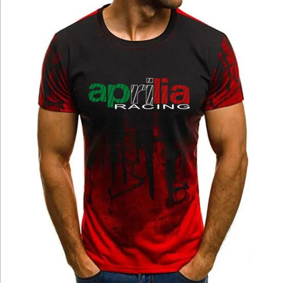 

free shipping APRILIA RACING Motobike T shirt Tops splash-ink Printed Male Casual Camouflage Short Sleeve tshirt