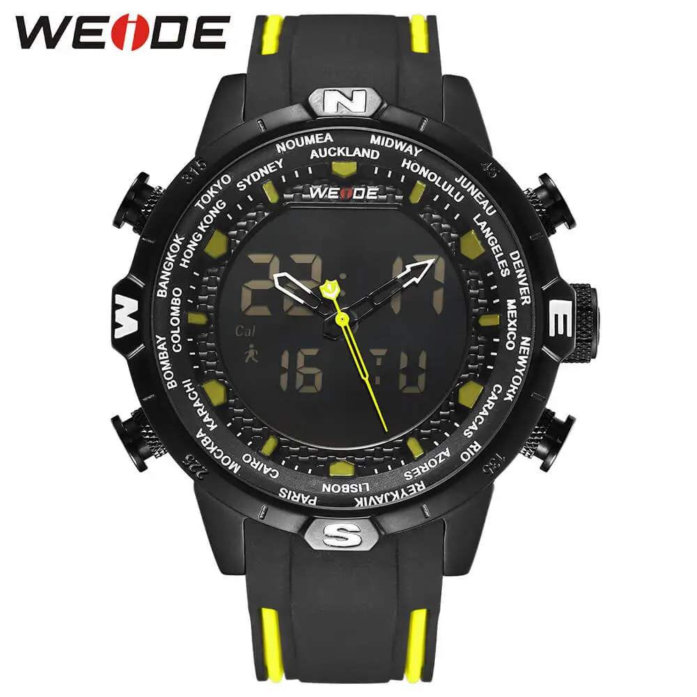 WEIDE оригинальный силиконовый ремешок цифровой дисплей водонепроницаемые