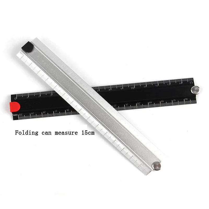 

Angle measuring tool ruler aluminum folding ruler 15-30cm ruler DIY tool multi-function folding ruler