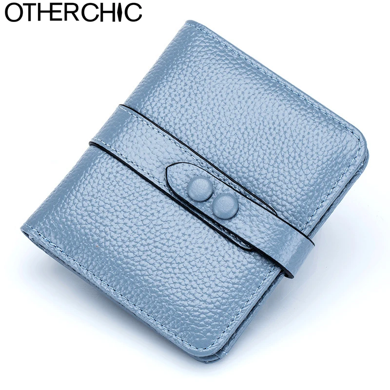 

OTHERCHIC Vintage Genuine Real Leather Women Short Wallets Small Wallet Coin Pocket Card Female Slim Purses Money Clip 7N03-53