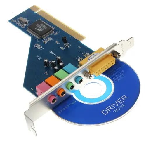YOC Горячая 4 канала 8738 чип 3D аудио стерео PCI Звуковая карта Win7 64 бит