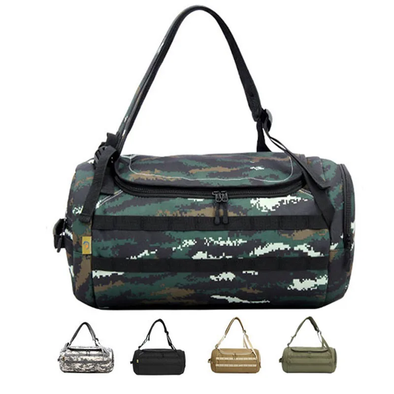35L Gym Bag Travel Bags Women Men Sports Fitness Yoga Handbags Shoulder Crossbody Cylinder  Backpack Camo Camouflage Camping (11)