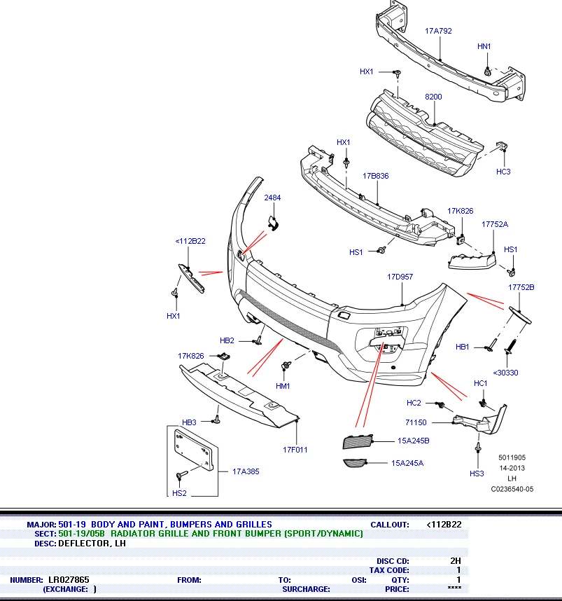 Автомобильный дефлектор LR027865 для Land Range Rover Evoque 2012 высокое качество автомобильная