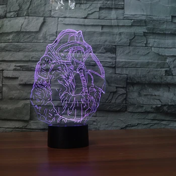 

3D Fireman Moulding NightLight LED Table Lamp 7 Color Change USB Bedroom Bedside Decor Creative Firefighter Sleep Lighting Gifts