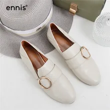 ENNIS/; женская обувь; кожаные лоферы на плоской подошве; повседневная обувь с круглым носком; обувь из натуральной кожи на плоской подошве с пряжкой; цвет черный, бежевый; C907