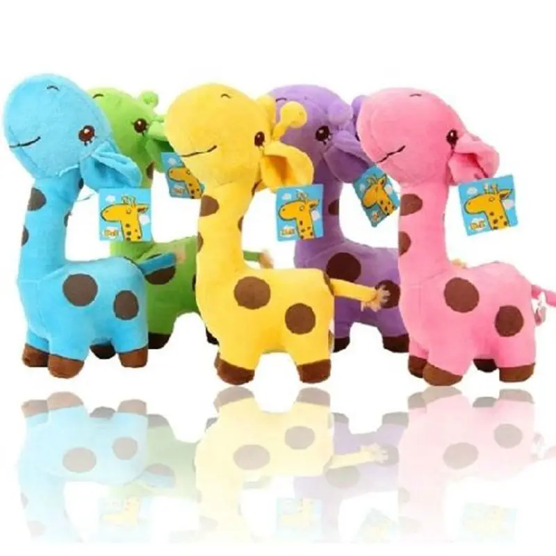 1 PC Unisex Cute Gift Plush Giraffe Soft Toy Animal Dear Doll Baby Kid Child Girls Christmas Birthday Happy Colorful Gifts 4 colors pusheen plush cute soft animal toy giraffe plush doll birthday gift toys for children 18cm baby dolls free shipping