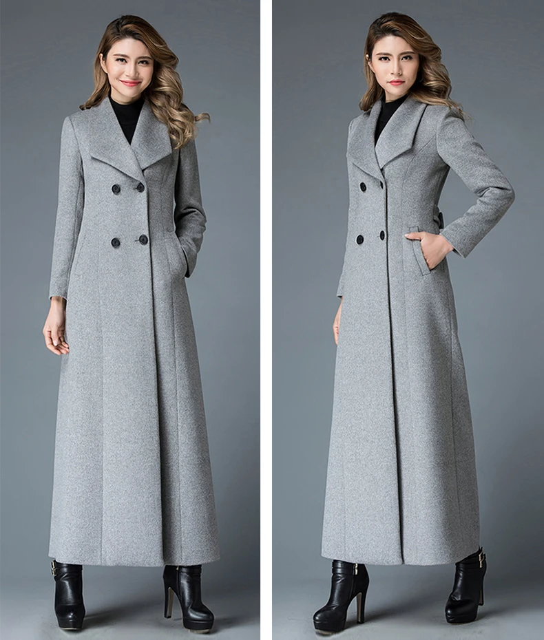 Новинка, Двухрядное шерстяное пальто с пряжкой и большим воротником для отдыха для женщин, есть большой размер