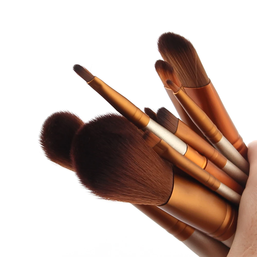 12pcs Newest Nake Makeup Brush Kits Blushesr Eye Shadow Lip Cosmetic Brushes Make up Brush tools with Metal Case (55)