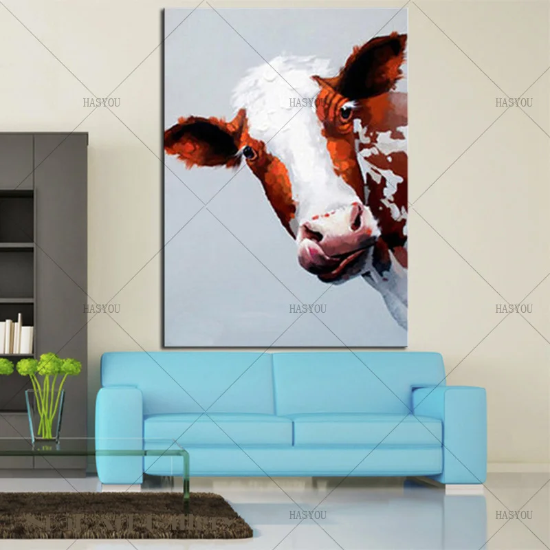 Cow-Oil-Painting-Hand-Painted-Animal-Canvas-Painting-Pictures-for-Sitting-Room-Decoration-Modern-Animal-Cow (4)