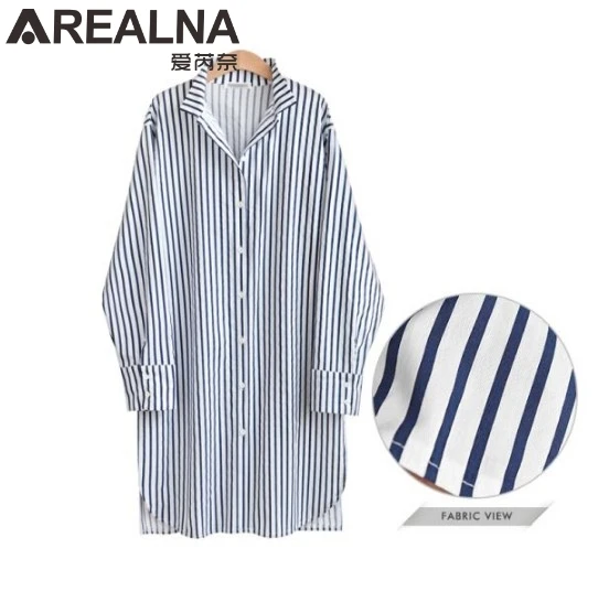 2019 spring Casual Long Sleeve blusas Plus Size Long Striped Shirt Women Tops kimono cardigan Oversized tunic Women Blouses 5XL
