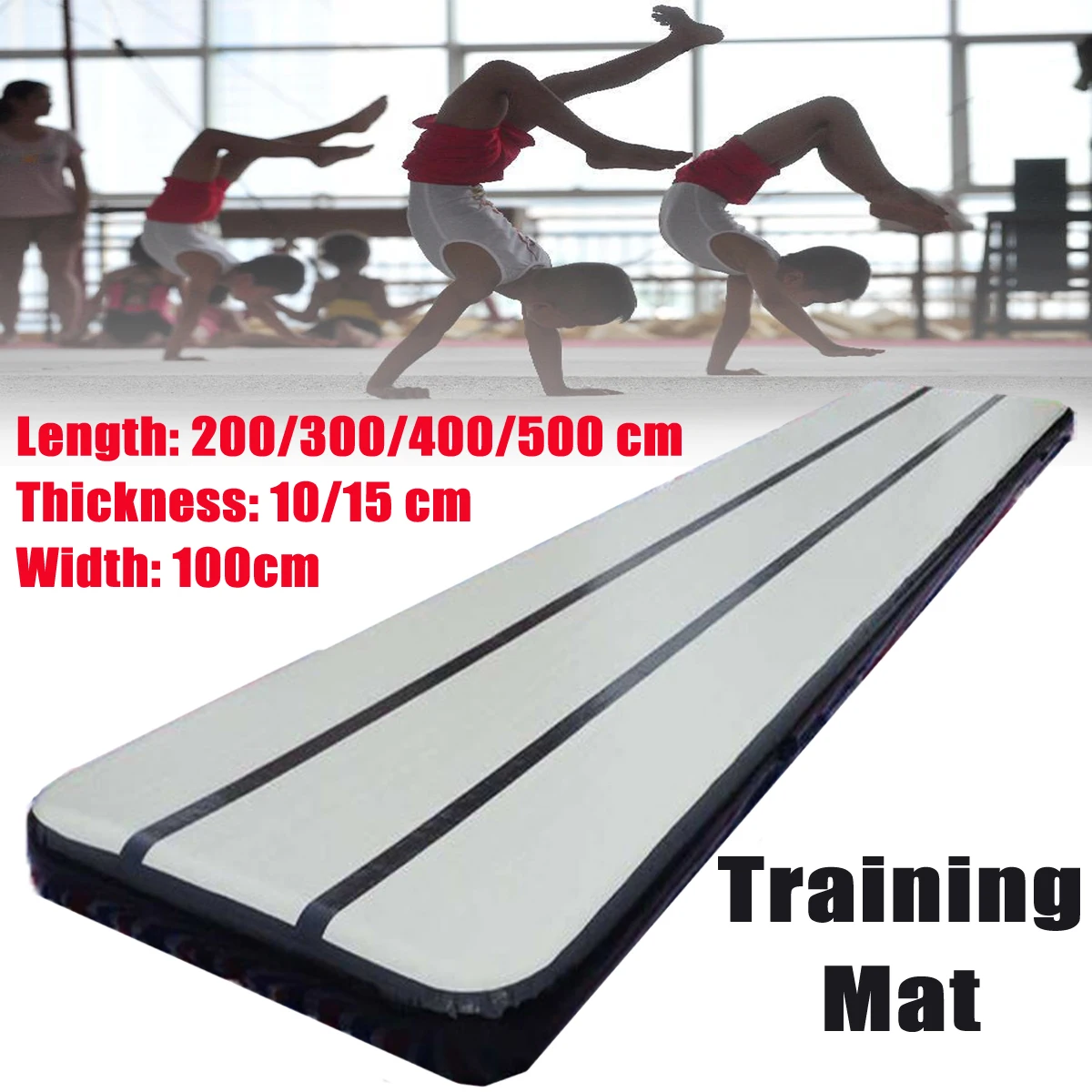 

2/3/4M Airtrack Gymnastics Mat Roller Inflatable GYM Air Track Mat Home Training Sports Protector
