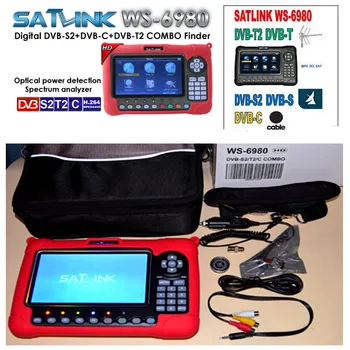 

satlink 6980 DVB-S2/C+DVB-T2 COMBO detection Spectrum satellite finder meter satlink ws-6980 combo finder