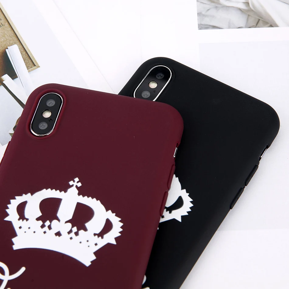 Moskado King queen чехол для телефона для iphone 7 6 6s 8plus X XS Max XR пары шикарные модные симпатичные, из мягкого ТПУ чехол для iphone 11 5S SE