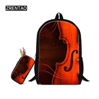 ZRENTAO polyester school backpack for pupils boys girls 2PCS/Set mochilas students daily book bags with pencil case travel bags
