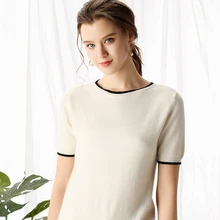 Litvriyh pure cashmere sweater women pullover short sleeve O-neck soft female pullover women sweater knitted pull femme jumpers