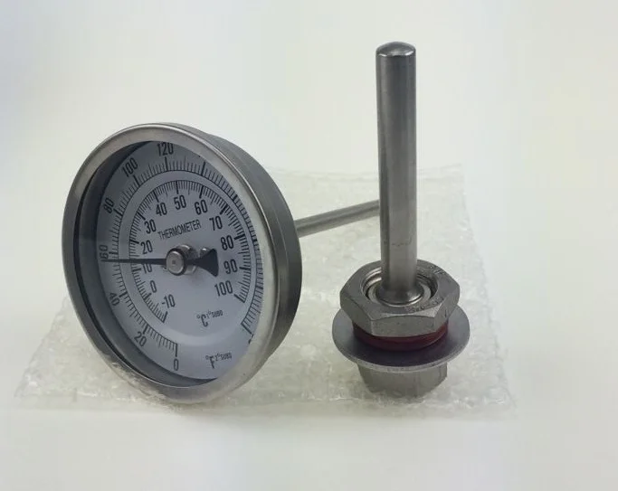 Buy homebrew 4" Length thermometer with thermowell kit