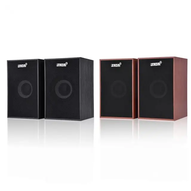 SADA V-160 Wooden Desktop 3D Surround Quality Stereo Bass Computer Speaker Mini Notebook Subwoofer Laptop Multimedia USB Speaker