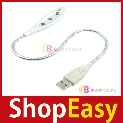 [Shop Easy] USB 3 LED Flexibly Metal Material Lamp Light for Laptop PC Notebook Save up to 50% |