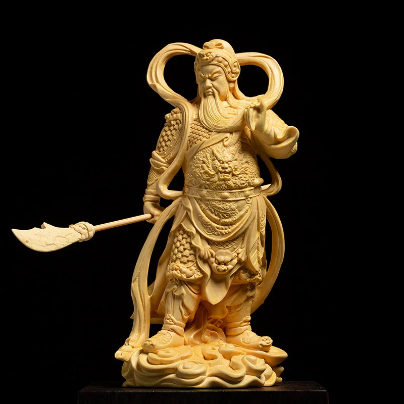 16 см деревянная выделенная дверь Бог Гевин Веды статуя Будды Guan yu украшения Gong