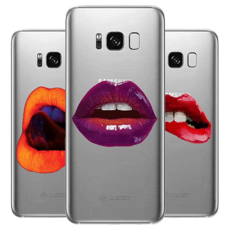 N382 Sexy Lips Soft TPU Silicone Cover For Samsung Galaxy S5 S6 S7 S8 S9 S10 5G S10E Lite Edge Plus Case |