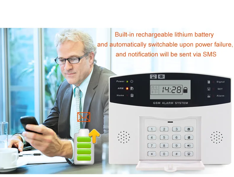 SmartYIBA GSM SMS Autodial casa Oficina antirrobo sistema de alarma humo fuego alarma Sensor ruso francés español italiano