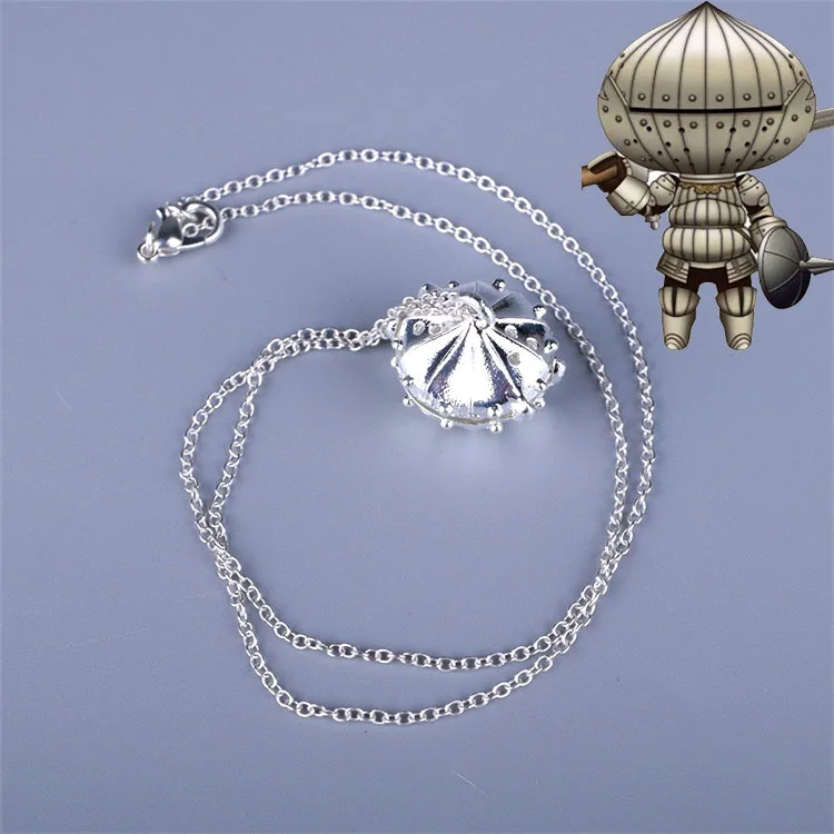 

Game Dark Soul 3 Onion knight Cosplay Necklace Metal Silver Pendant Accessories Gift Collectibles Fashion Jewelry Halloween