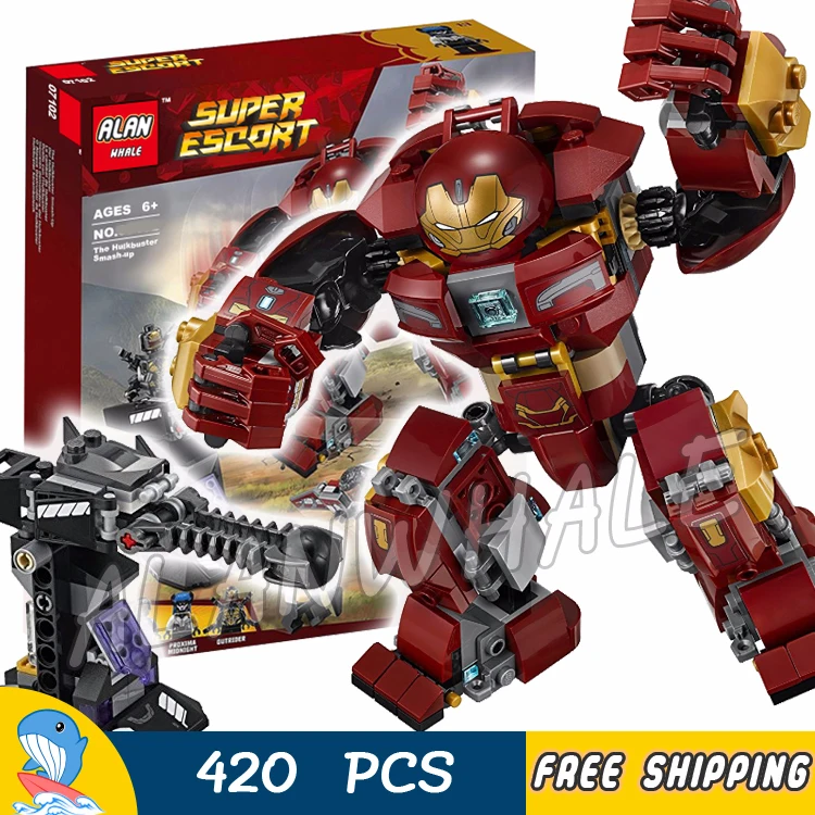 

420pcs Super Heroes The Hulkbuster Smash-up Middle Edition Gun Turret 10832 Figure Building Blocks Toy Compatible With LegoING