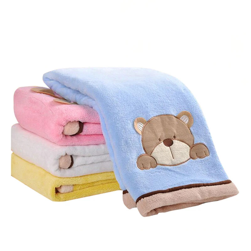 

Super Soft Fleece Baby Blanket Infant Crib Bedding Cartoon Monkey Rabbit Bear Blanket Newborn Gift For Boy Girl 76*102cm