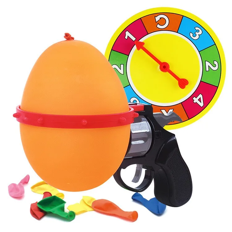 New] Russian Roulette Model Balloon Gun Lucky Roulette Game thrilling Board  Game Family parent-child interactive