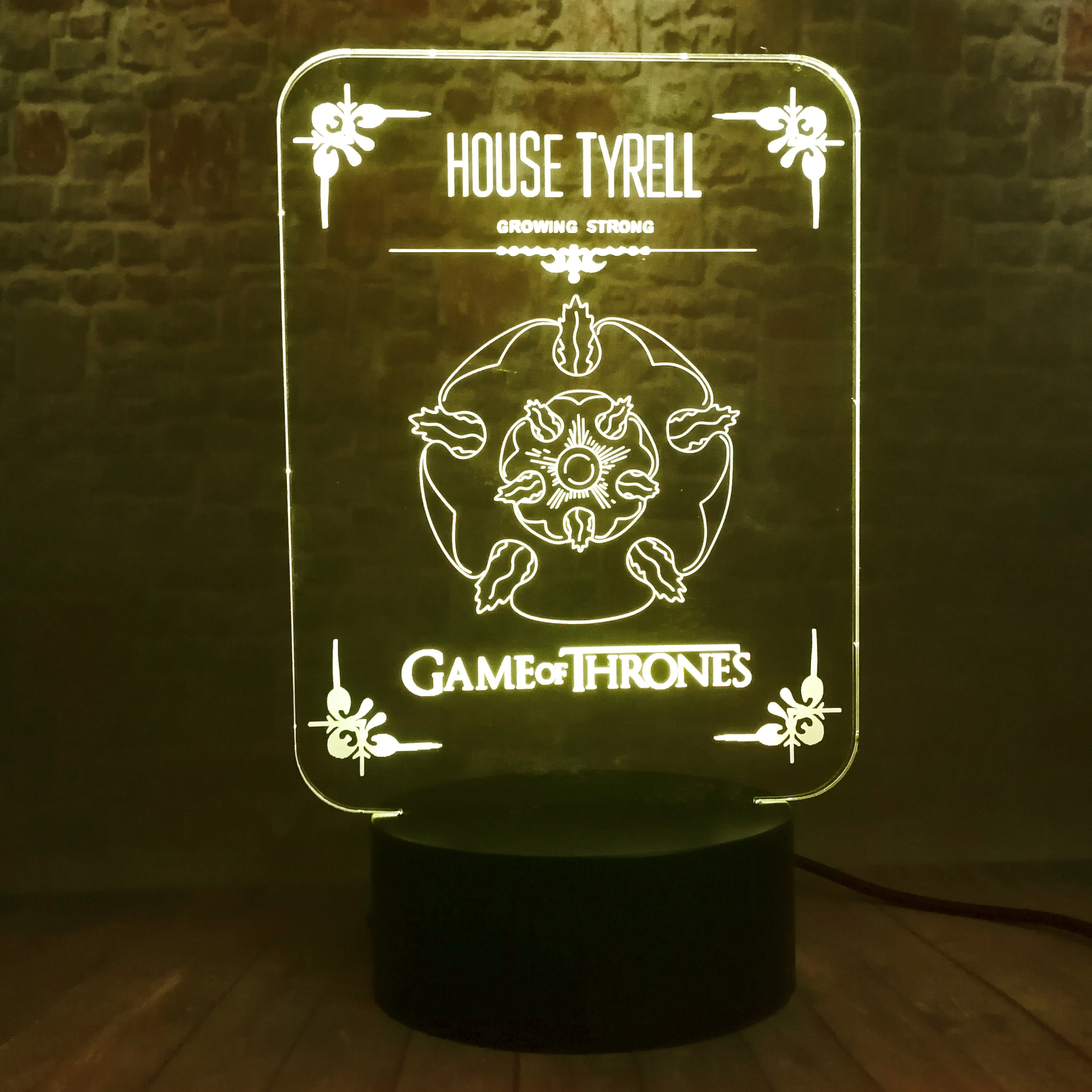 Железный дом Tyrell логотип светодиодный ночник 7 цветов меняющийся ребенок дети
