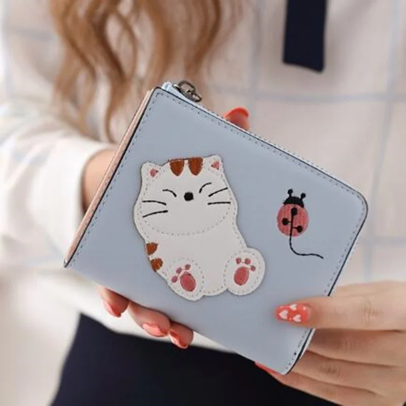 Cat Pattern Girls Small Wallet Lovely Little Children's wallet Short