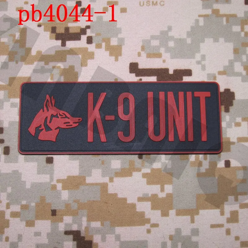 pb4044 Red 3D ПВХ патч K-9 блок K9 собаки мораль тактических военных - Цвет: pb4044 Red