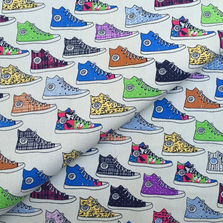 90*145 см напечатаны граффити обувь DIY ручной работы ткань, холст для пэчворка Ткань Домашний текстиль шитье DIY скатерть чехол для дивана