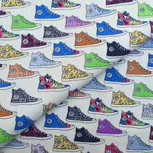 90*145 см напечатаны граффити обувь DIY ручной работы ткань, холст для пэчворка Ткань Домашний текстиль шитье DIY скатерть чехол для дивана