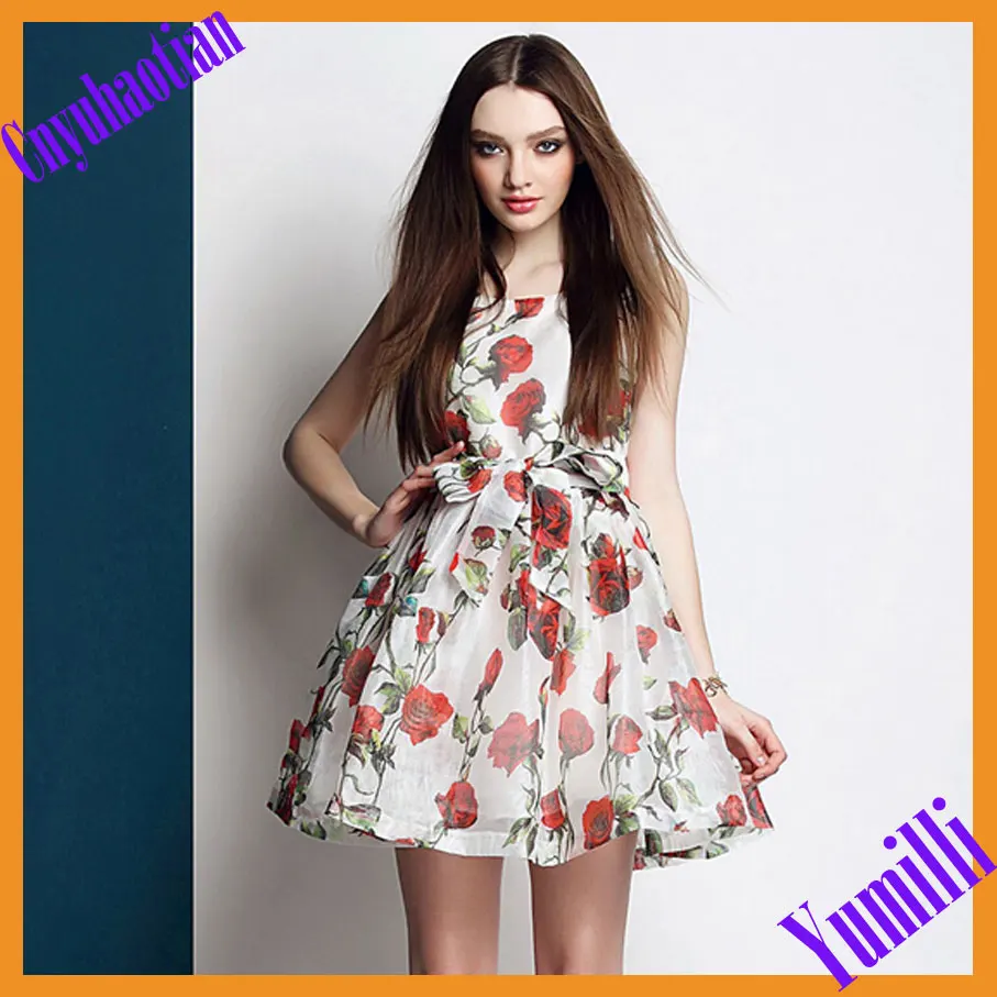 New 2015 Fashion Colorful Cotton Summer Dress Loose Vest