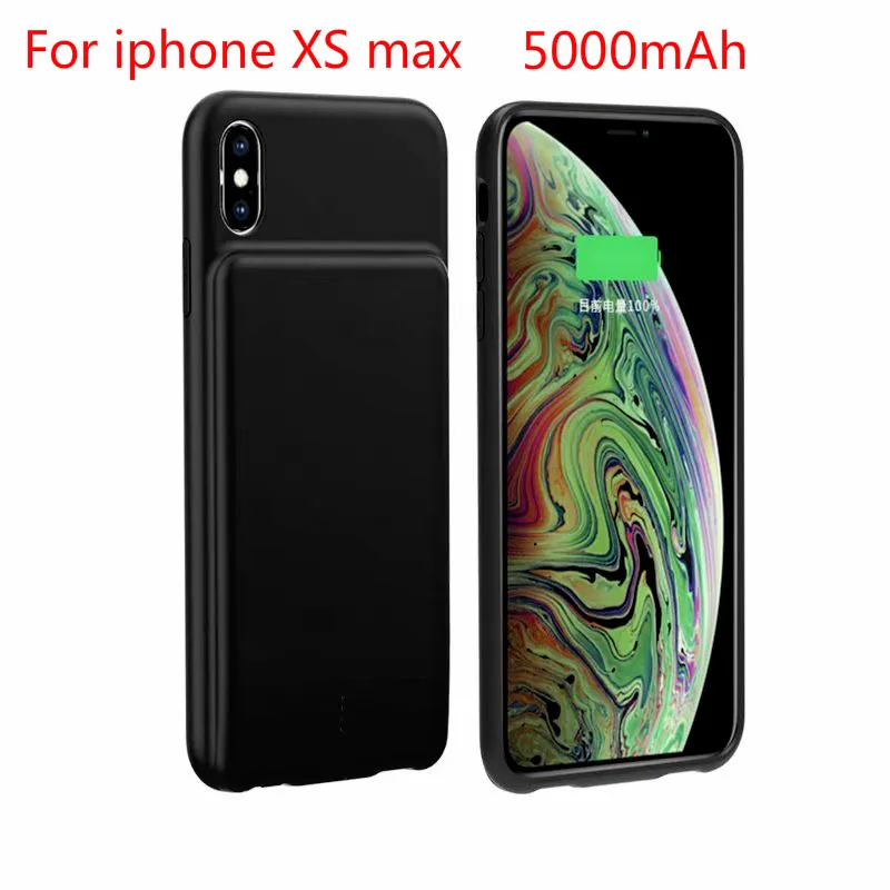 

For iPhone Xs Max Ultra-thin Battery Charger Case 5000mah Rechargeable Power Bank External Battery Backup Case For iPhoneXR case