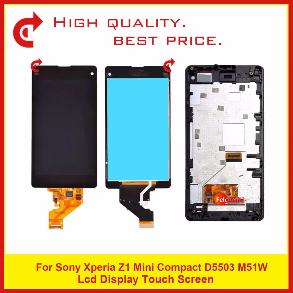 

High Quality 4.3" For Sony Xperia Z1 Mini Compact D5503 M51W LCD Display With Touch Screen Digitizer Sensor Panel Assembly